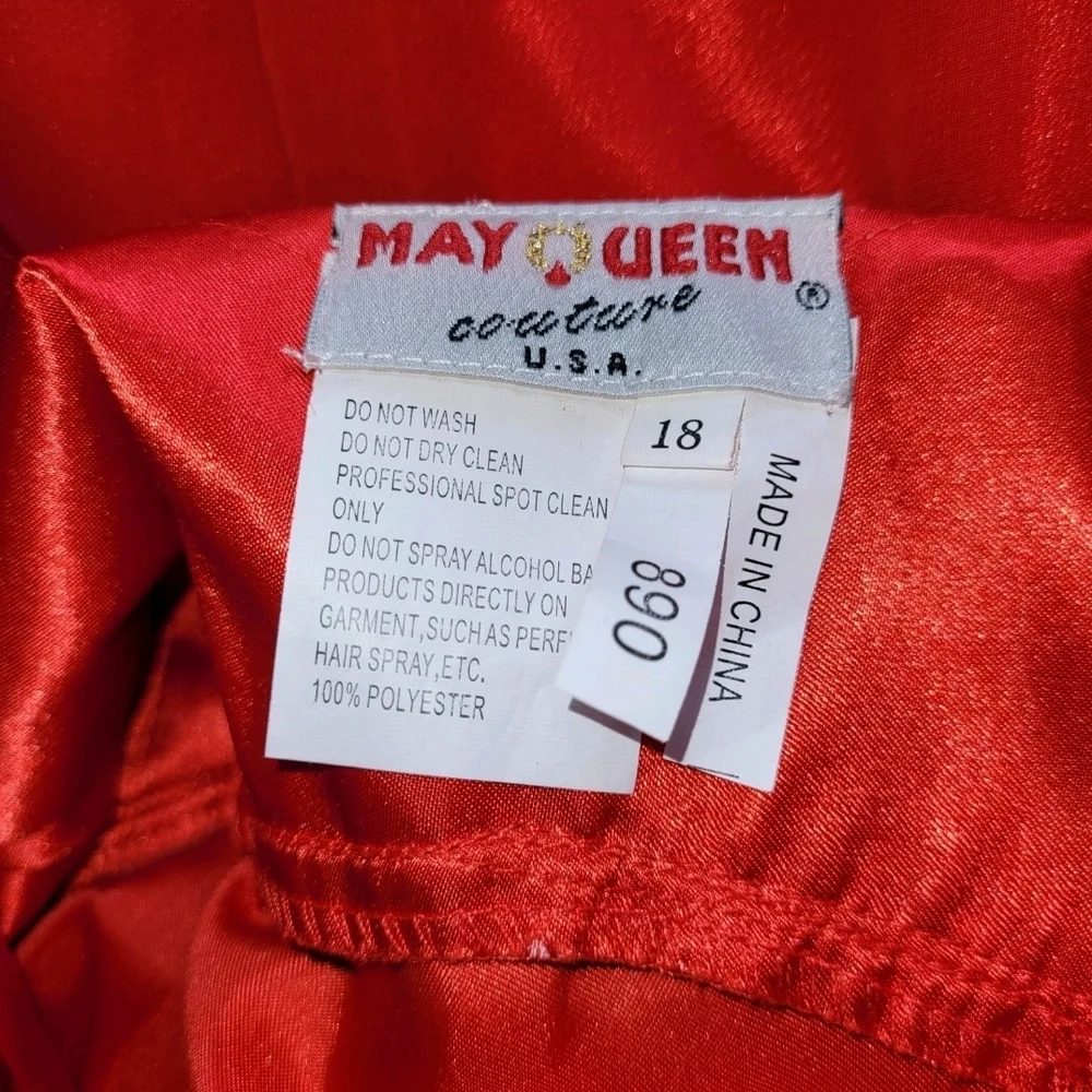 May Queen Red Strapless Embellished Sweetheart Formal Dress - Picture 8 of 16